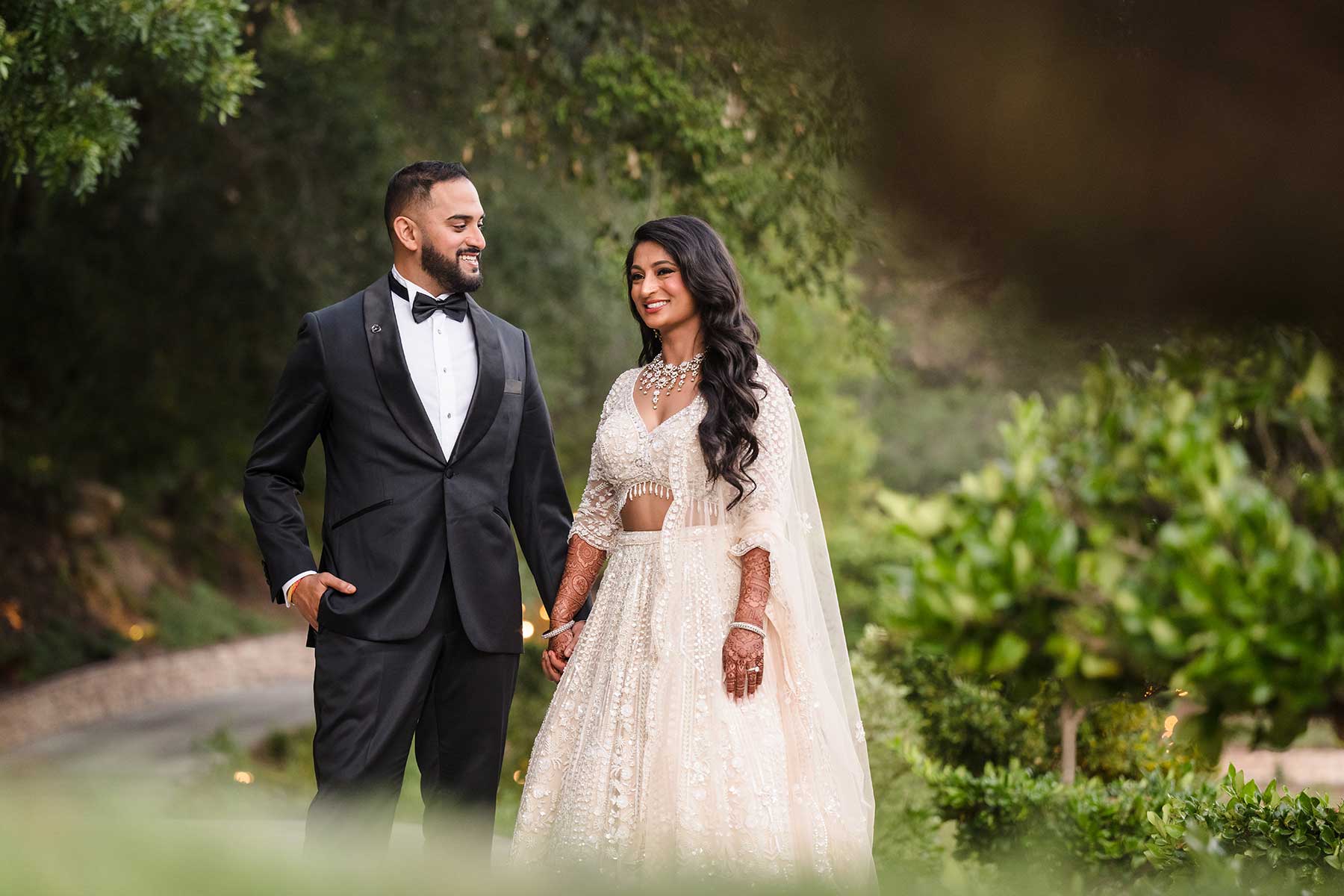 indian bride and groom at los willows